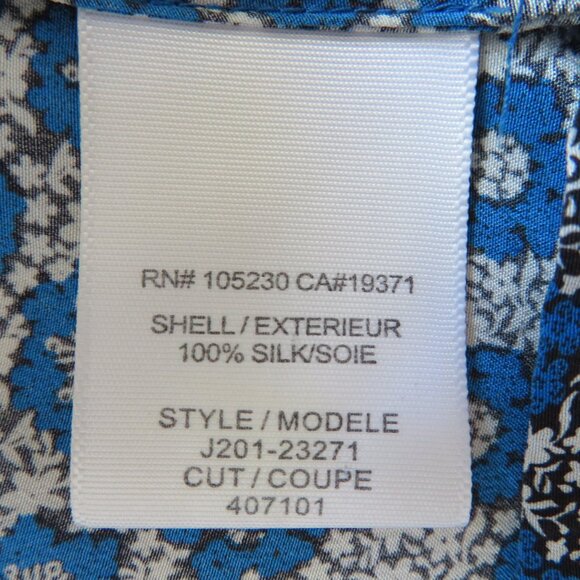 Joie 100% Silk Blue Medallion Pullover Blouse Women's S Relaxed Fit Boho - Picture 6 of 8